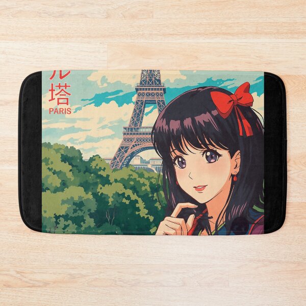 Item preview, Retro Anime Paris – Vintage Travel Poster designed and sold by LunaraStudios.