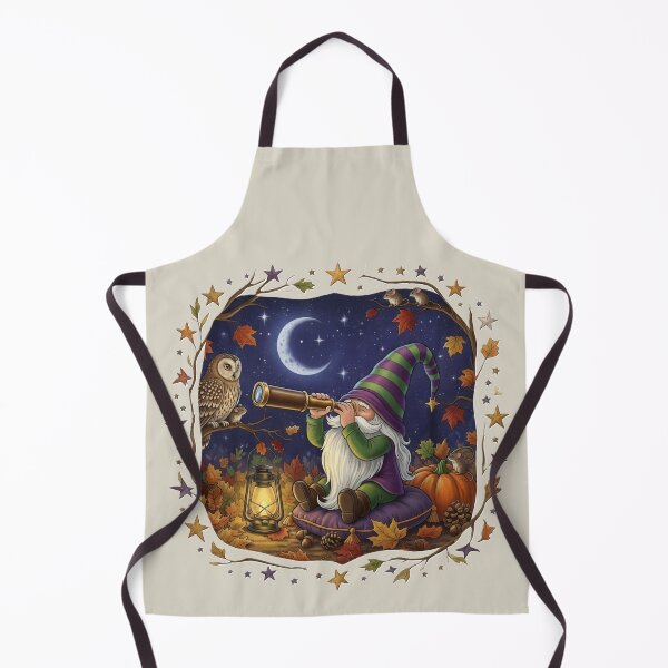 Item preview, Stargazing Gnome in Autumn Forest – Cozy Fall Critters, Moon & Lantern Design designed and sold by InkwildStudio.