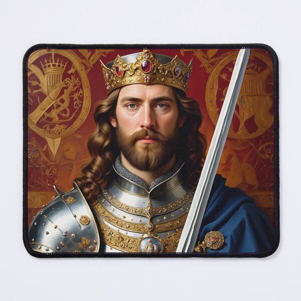 Item preview, Ornate portrait of  King Arthur of Camelot from the Arthurian Legends designed and sold by Vintage Designs +.
