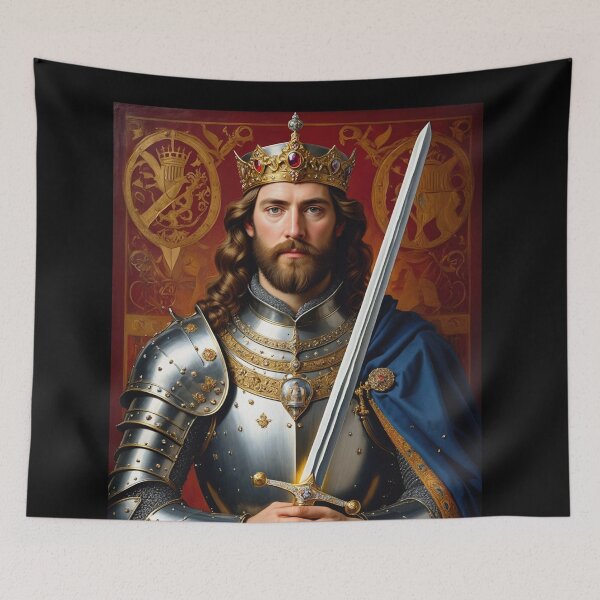 Item preview, Ornate portrait of  King Arthur of Camelot from the Arthurian Legends designed and sold by Vintage Designs +.
