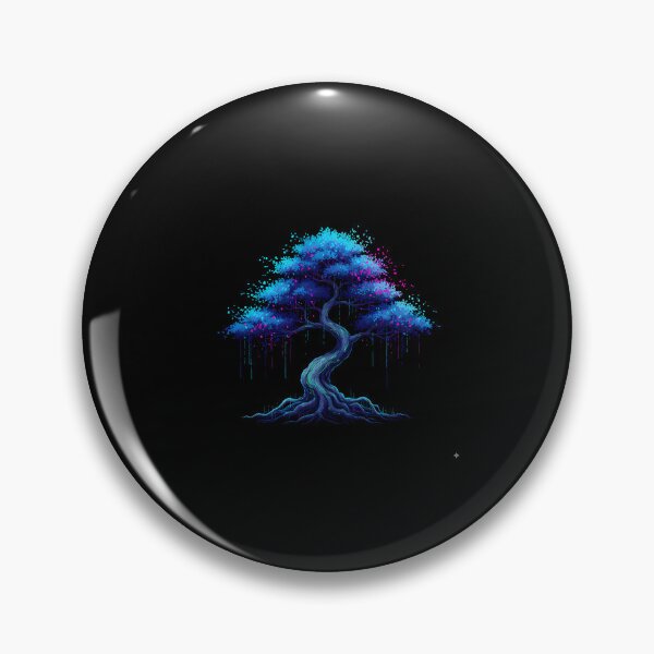 Item preview, Cybernetic Bonsai Data Serenity - Unique Neon Bio-Digital Tree Art Design designed and sold by VenitaFrances.