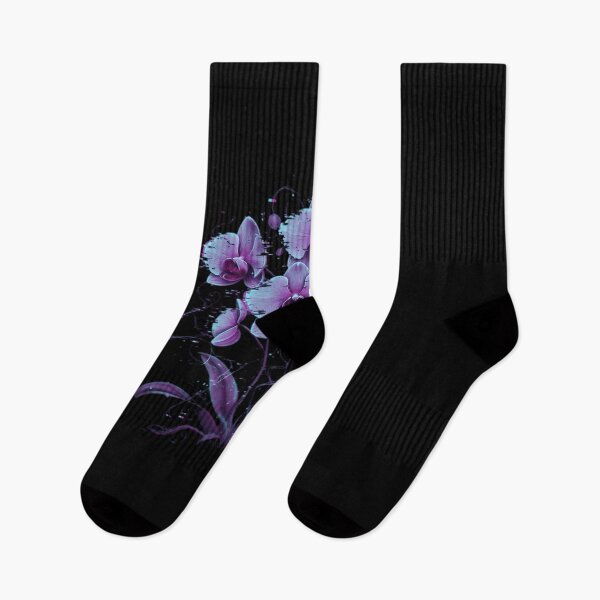 Item preview, Cybernetic Orchids Glitch Bloom - Unique Neon Bio-Digital Flower Art Design designed and sold by VenitaFrances.