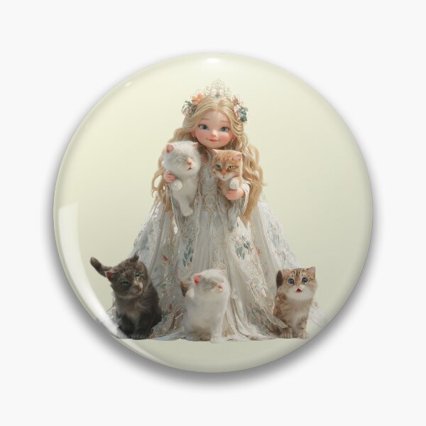 Item preview, Freyja Chibi Goddess with Cats | Kawaii Norse Mythology Art designed and sold by GoldenChiArt.