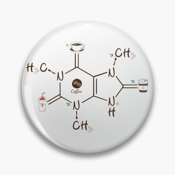 Artikelvorschau, Koffeinmolekül – Kaffeechemie-Illustrationsdesign entworfen und verkauft von chillaxcats.