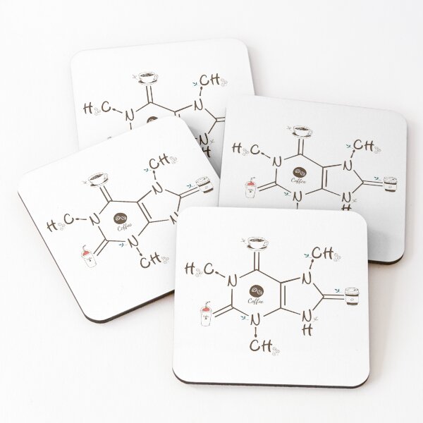 Item preview, Caffeine Molecule – Coffee Chemistry Illustration Design designed and sold by chillaxcats.