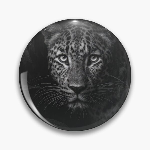 Item preview, A black-and-white image of leopard in the jungle designed and sold by Julia Shepeleva.