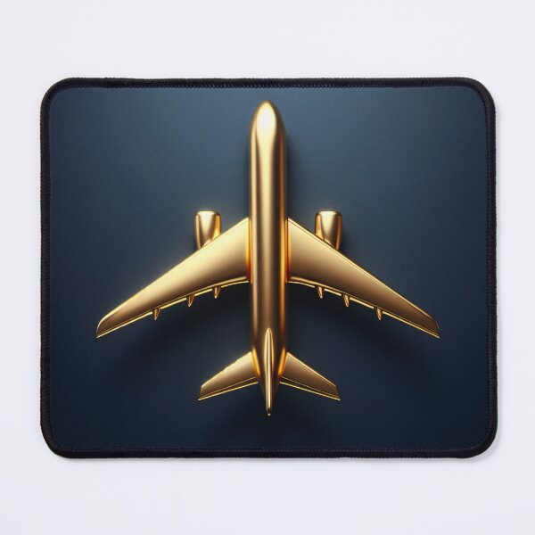 Item preview, Elegant Golden Airplane Model Against Dark Background for Luxury Themes designed and sold by KanDa-Shop.