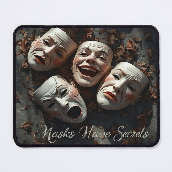 Item preview, Masks Have Secrets – Gothic Halloween Mask Shirt | Dark Carnival Creepy Horror Tee designed and sold by Mythic Tide.