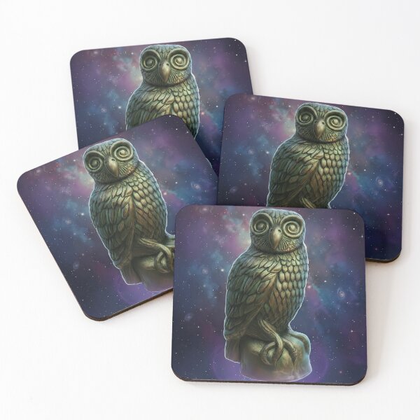 Item preview, Spiral-Eyed Cosmic Owl – Mystical Galaxy Artwork by UltraVega Arts designed and sold by ultravega.