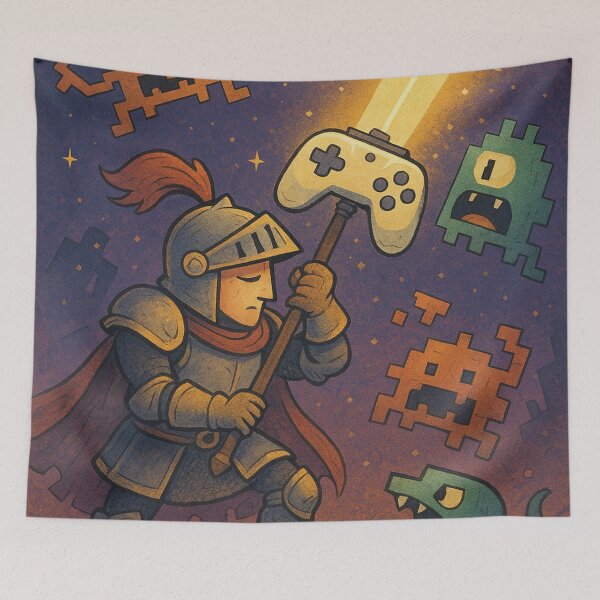 Item preview, Knight Gamer vs Pixel Monsters designed and sold by Day Dreamer.