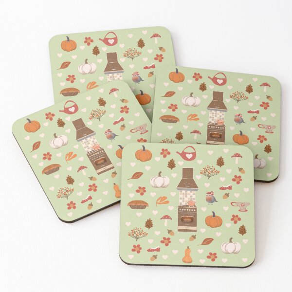 Item preview, Cozy Autumn Kitchen Magic – Pumpkins, Baking & Falling Leaves Pattern designed and sold by Clara Fruggeri.