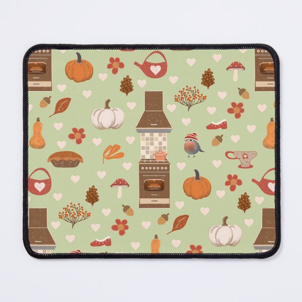 Item preview, Cozy Autumn Kitchen Magic – Pumpkins, Baking & Falling Leaves Pattern designed and sold by Clara Fruggeri.