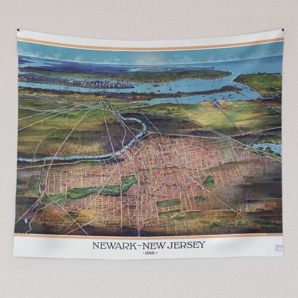 Item preview, NEWHARK NEW JERSEY city old map designed and sold by FrenchPrinting.