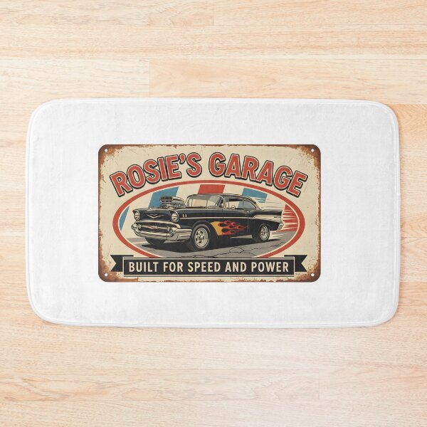 Item preview, Rosie's Garage - Built for Speed and Power - Vintage Muscle Car Sign designed and sold by RedDelaney.