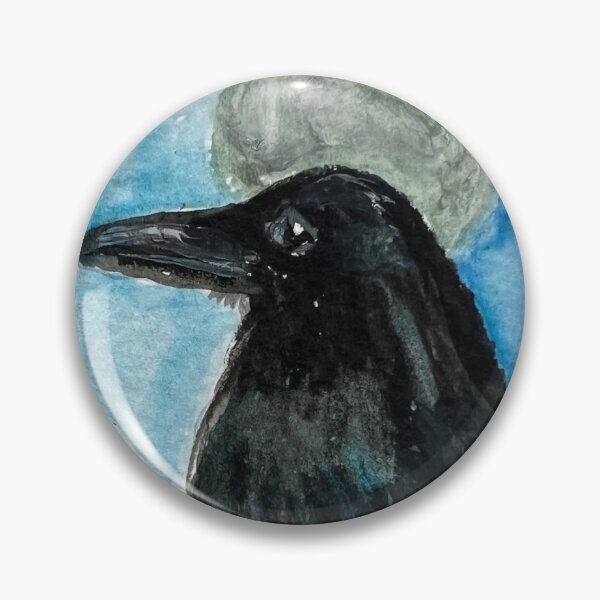 Item preview, Black Raven and Moonlight Watercolor Painting designed and sold by Artbymonika.