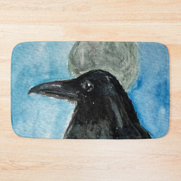 Item preview, Black Raven and Moonlight Watercolor Painting designed and sold by Artbymonika.
