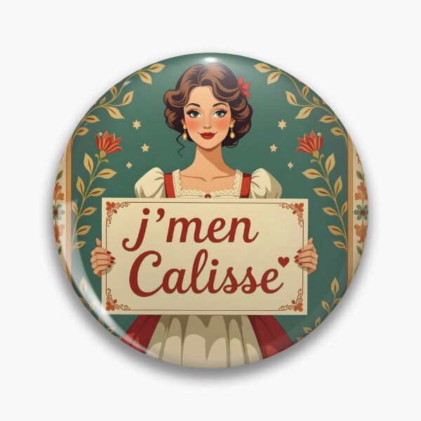 Item preview, J’men Calisse – Folk Art Floral Framed French Canadian Quote designed and sold by EmeraldeaArt.