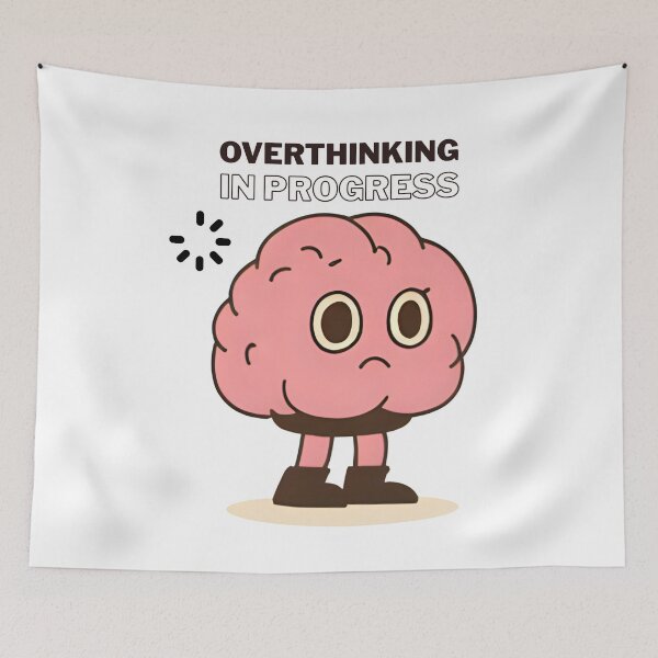 Item preview, Overthinking in Progress – Funny Brain Doodle designed and sold by LOLmoods.