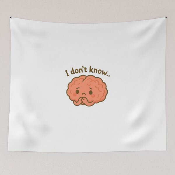 Item preview, Kawaii Shy Brain Illustration – “I Don’t Know” Cute Mental Health Art designed and sold by OsasChild.