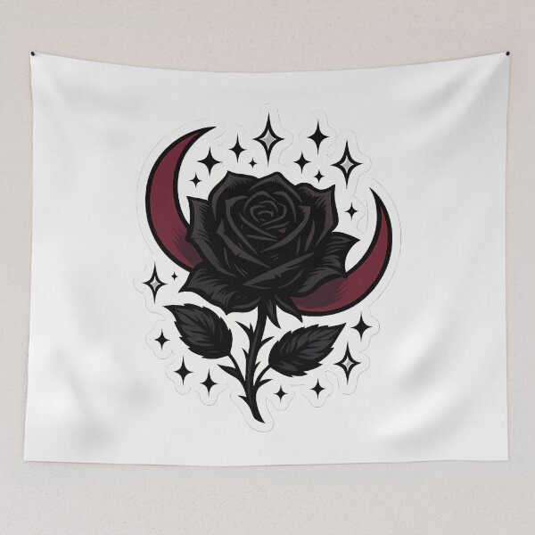 Item preview, Goth Glam Rose  Moon Aesthetic Sticker designed and sold by LeanneIvette.