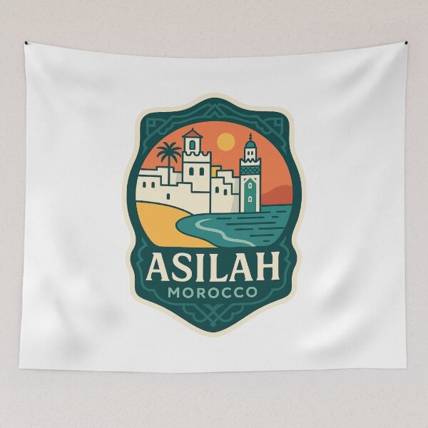 Item preview,  Asilah Morocco Historic Medina with Fortified Walls and Tower designed and sold by Aryabek.
