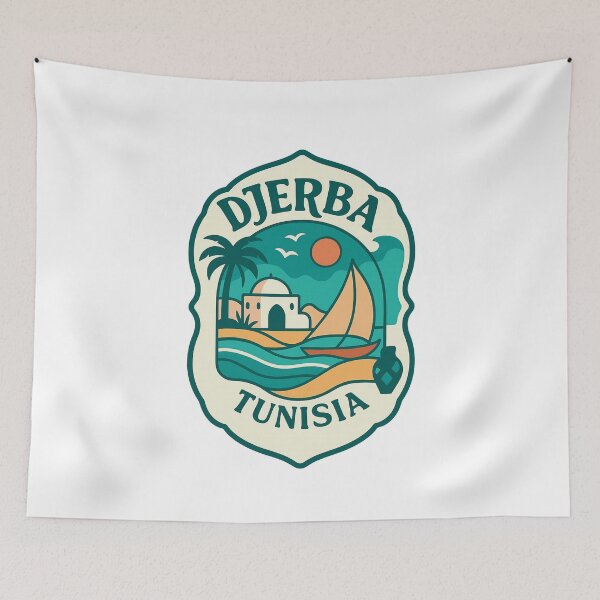 Item preview,  Djerba Tunisia Traditional Dome and Sailing Coastline designed and sold by Aryabek.