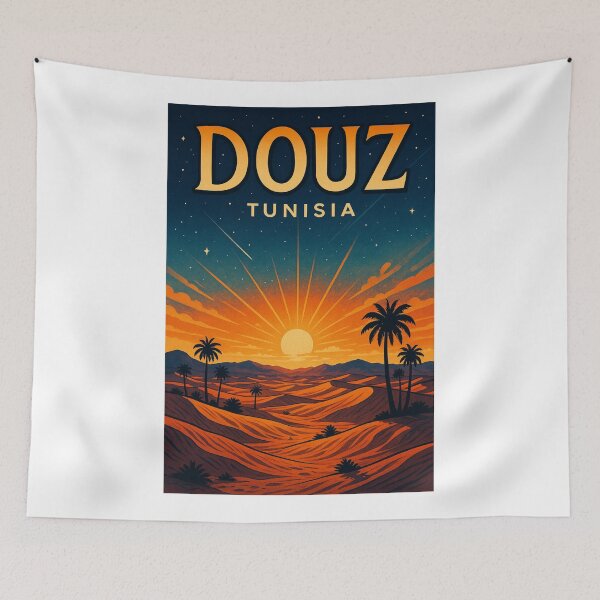 Item preview,  Douz Tunisia Sahara Desert Sunset with Palm Trees and Dunes designed and sold by Aryabek.
