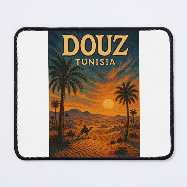 Item preview, Douz Tunisia Camel Rider in Sahara with Desert Palms designed and sold by Aryabek.