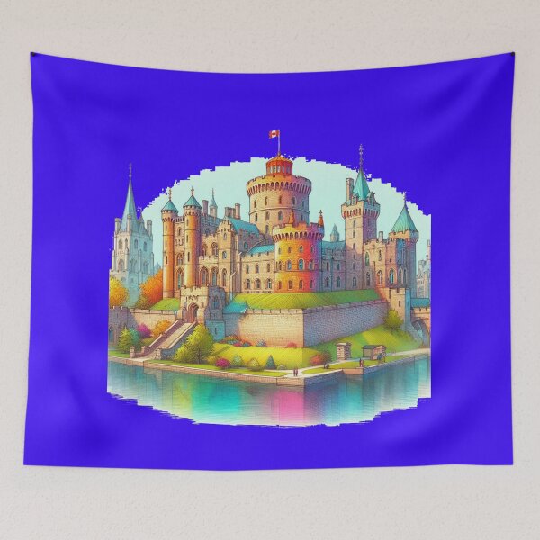 Item preview,  Colorful 3D Sketch of Windsor Castle Canada – Cute and Beautiful Views,  designed and sold by PaintMeWorld.