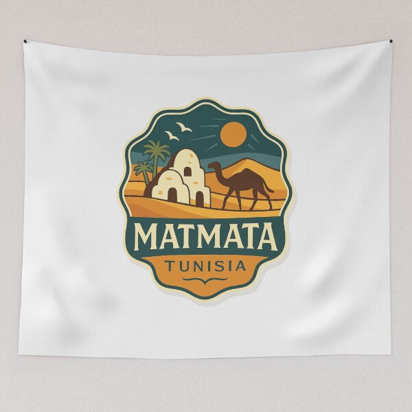 Item preview,  Matmata Tunisia Berber Village with Domed Homes and Desert Camel designed and sold by Aryabek.