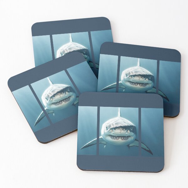 Item preview, Powerful Great White Shark Triptych – Underwater Ocean Art designed and sold by Jeeraphat Homrern.