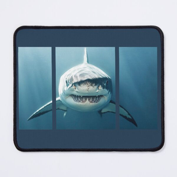Item preview, Powerful Great White Shark Triptych – Underwater Ocean Art designed and sold by Jeeraphat Homrern.