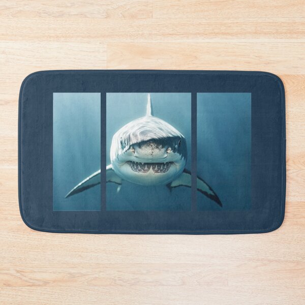 Item preview, Powerful Great White Shark Triptych – Underwater Ocean Art designed and sold by Jeeraphat Homrern.