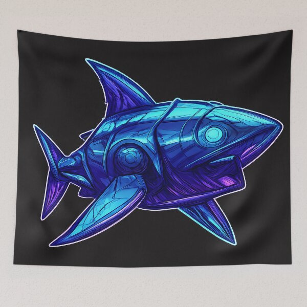 Item preview, Cyberpunk Neon Shark designed and sold by kyokugen.