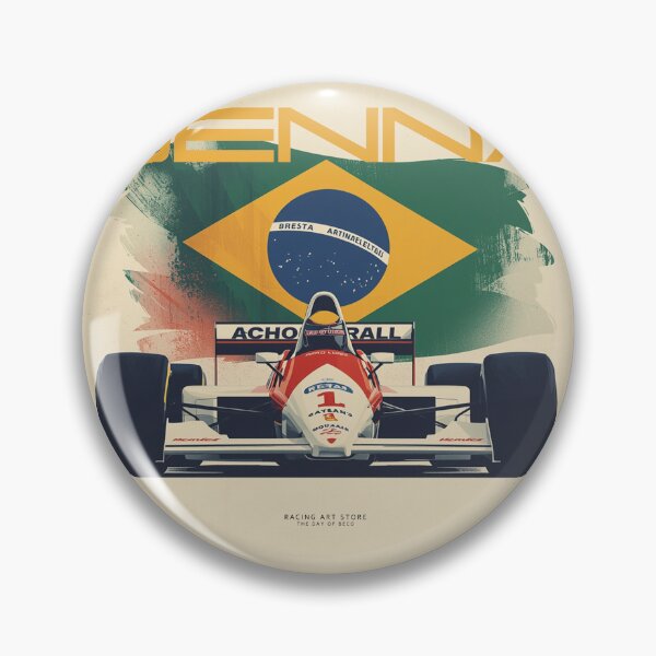 Item preview, Vintage illustration of the Brazilian prodigy from Sao Paulo in 1988 designed and sold by Racing Art Store 2025.