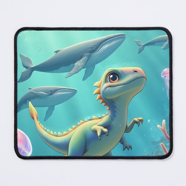 Item preview, Cute baby dinosaur underwater adventure with whales and jellyfish designed and sold by Songmooh.