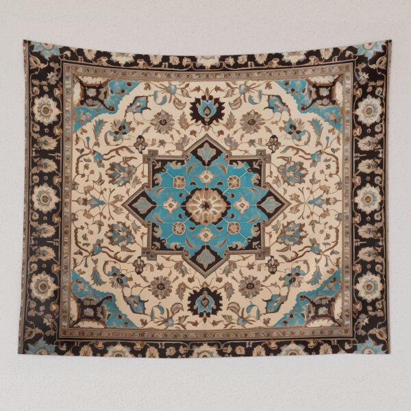 Item preview, Antique Persian Ivory Blue Rug Pattern designed and sold by GrinGalore.