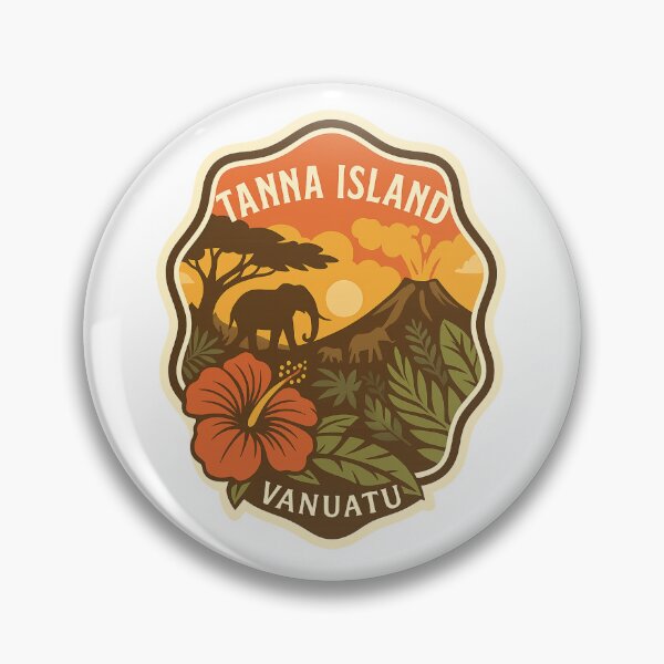 Item preview, Tanna Island Vanuatu Sunset with Mount Yasur and Hibiscus designed and sold by Aryabek.