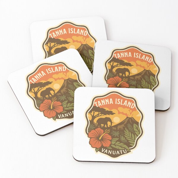 Item preview, Tanna Island Vanuatu Sunset with Mount Yasur and Hibiscus designed and sold by Aryabek.