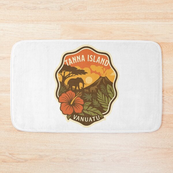 Item preview, Tanna Island Vanuatu Sunset with Mount Yasur and Hibiscus designed and sold by Aryabek.