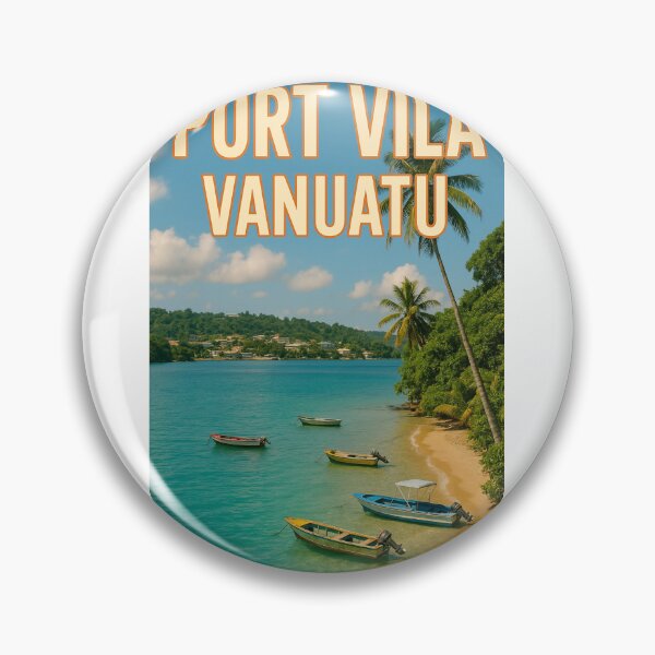 Item preview, Port Vila Vanuatu Coastal View with Boats and Palm Trees designed and sold by Aryabek.
