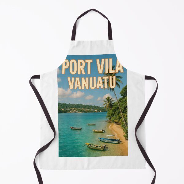 Item preview, Port Vila Vanuatu Coastal View with Boats and Palm Trees designed and sold by Aryabek.