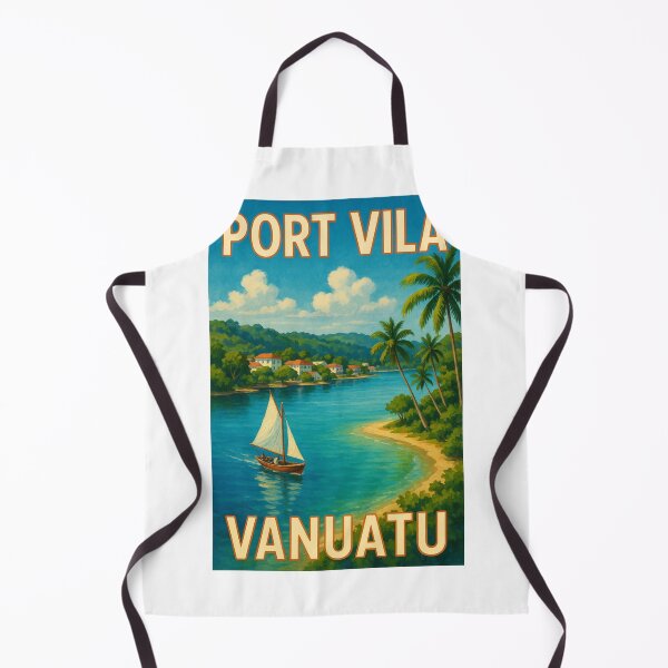 Item preview, Port Vila Vanuatu Sailboat on Tropical Coastline designed and sold by Aryabek.