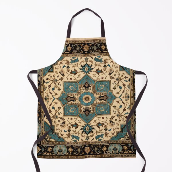 Item preview, Antique Persian Ivory Cyan Rug Pattern designed and sold by GrinGalore.