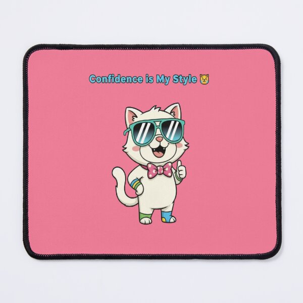 Item preview, Cool Cartoon Cat with Sunglasses – "Confidence is My Style" Motivation Design designed and sold by FunkyPatakha.