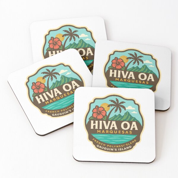 Item preview, Hiva Oa Marquesas Coastal Scene with Hibiscus and Mountains designed and sold by Aryabek.