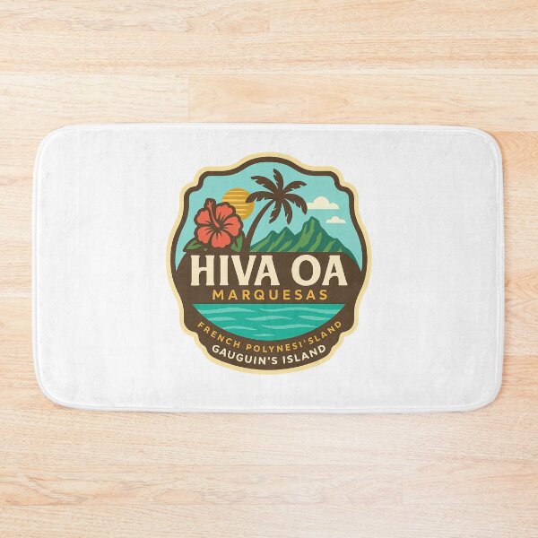 Item preview, Hiva Oa Marquesas Coastal Scene with Hibiscus and Mountains designed and sold by Aryabek.
