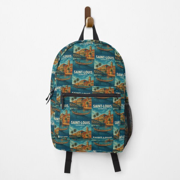 Item preview, Saint-Louis Senegal Riverside Scene with Cathedral and Canoes designed and sold by Aryabek.