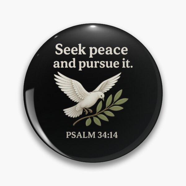 Item preview,  Seek Peace and Pursue It – Psalm 34:14 Dove & Olive Branch Christian Art designed and sold by BuenCamino.Store.