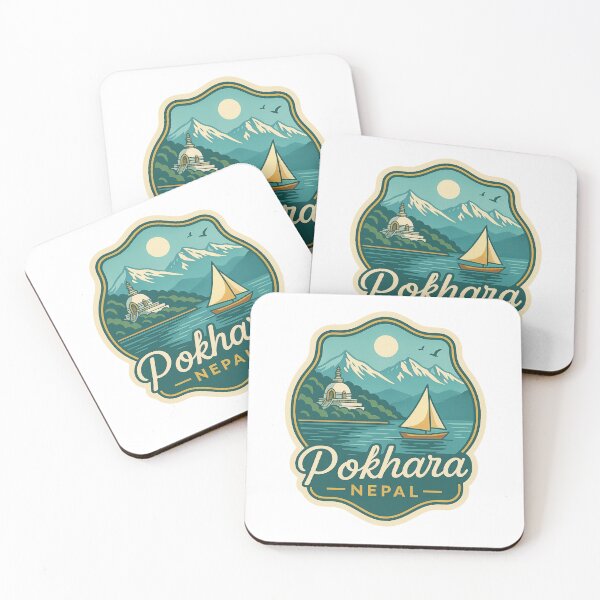 Item preview, Pokhara Nepal with World Peace Pagoda and Annapurna Mountains designed and sold by Aryabek.